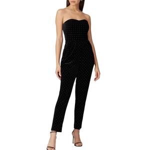ML Monique Lhuillier Women’s Black Studded Jumpsuit Size 6 – Chic Evening Wear
